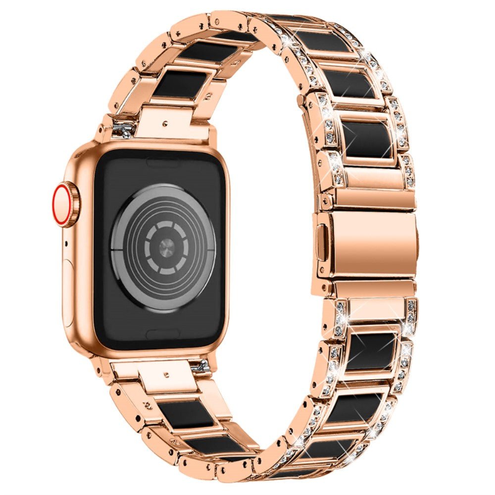 Apple Watch (41mm) fashionable rhinestone décor watch strap - Rose Gold / Black