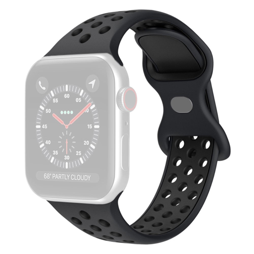 Apple Watch (41mm) dual color silicone watch strap - Black Size: S / M