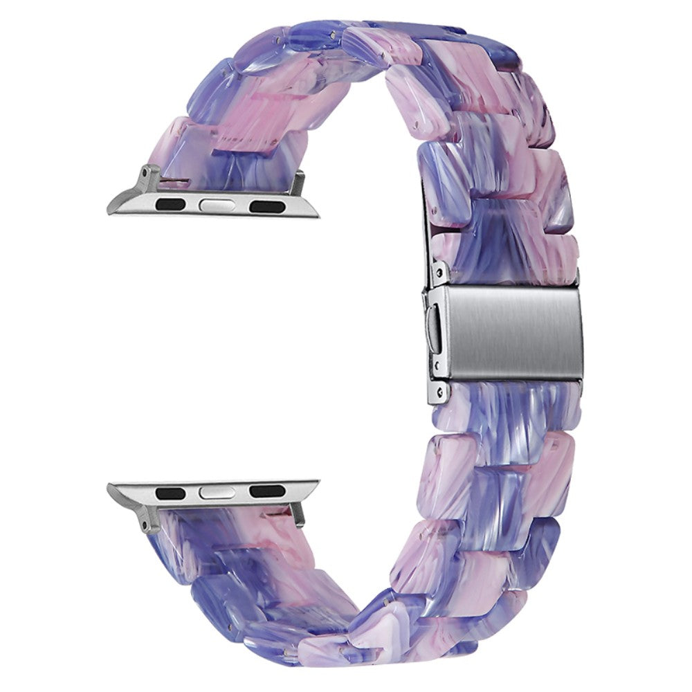 Apple Watch (41mm) resin style watch strap - Purple / Pink Flowers