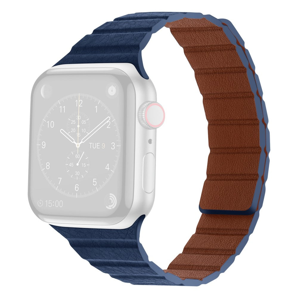 Apple Watch Series 8 (41mm) dual color genuine leather watch strap - Midnight Blue