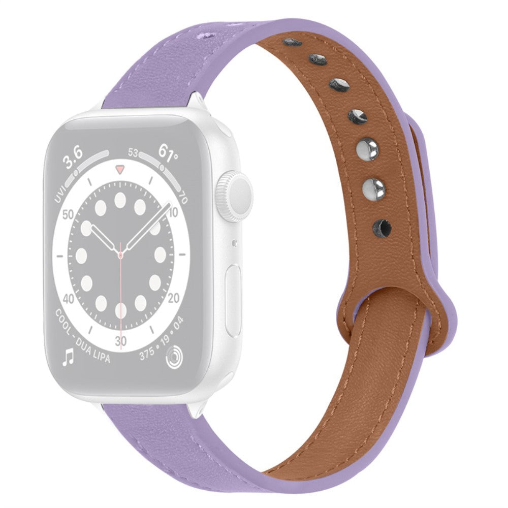 Apple Watch Series 8 (41mm) cowhide genuine leather watch strap - Light Purple