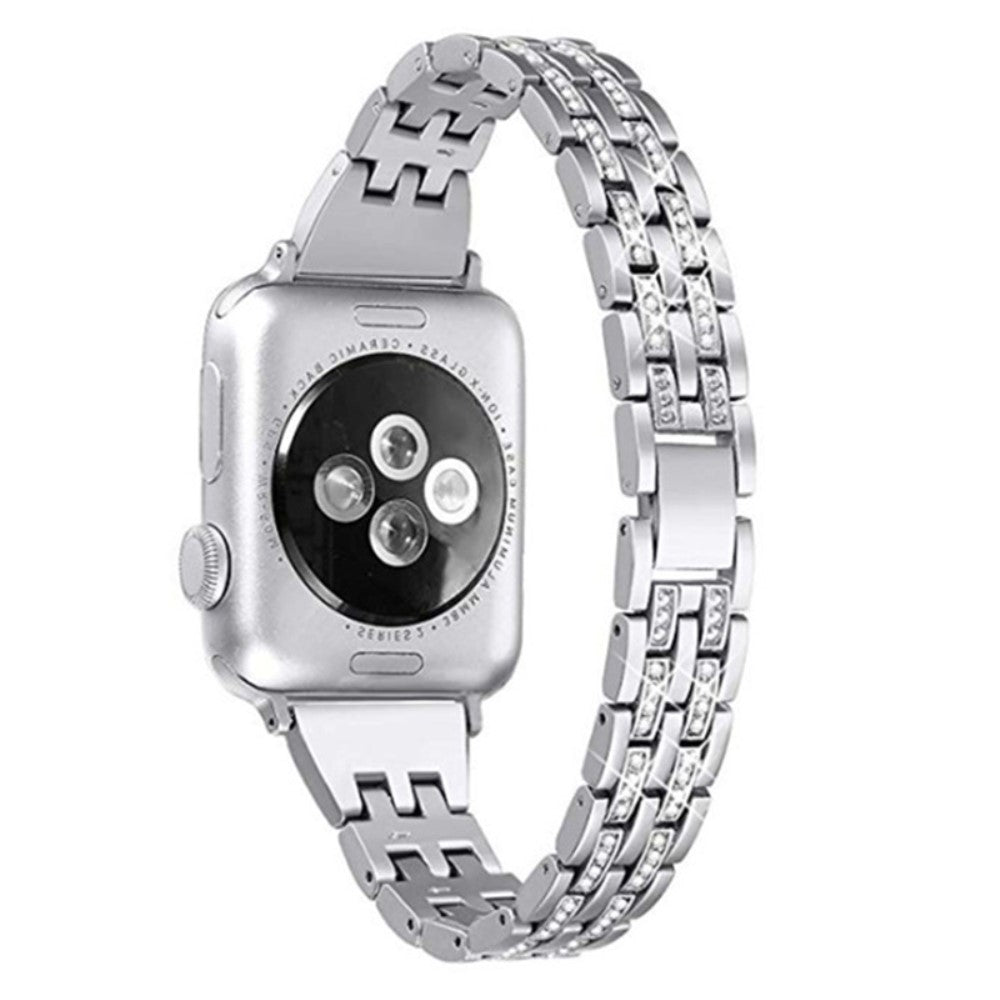 Rhinestone décor watch strap for Apple Watch Series 8 (41mm) - Silver