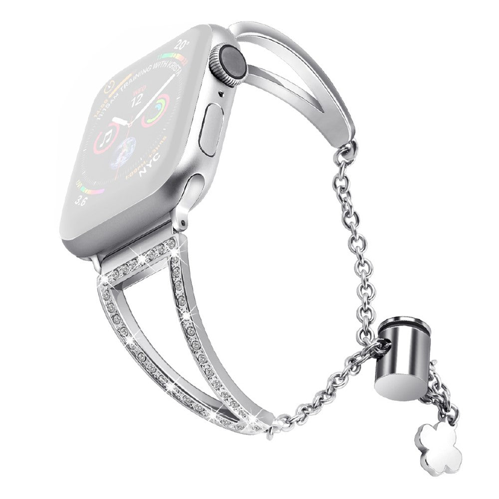 Apple Watch Series 8 (41mm) cool rhinestone décor watch strap - Silver
