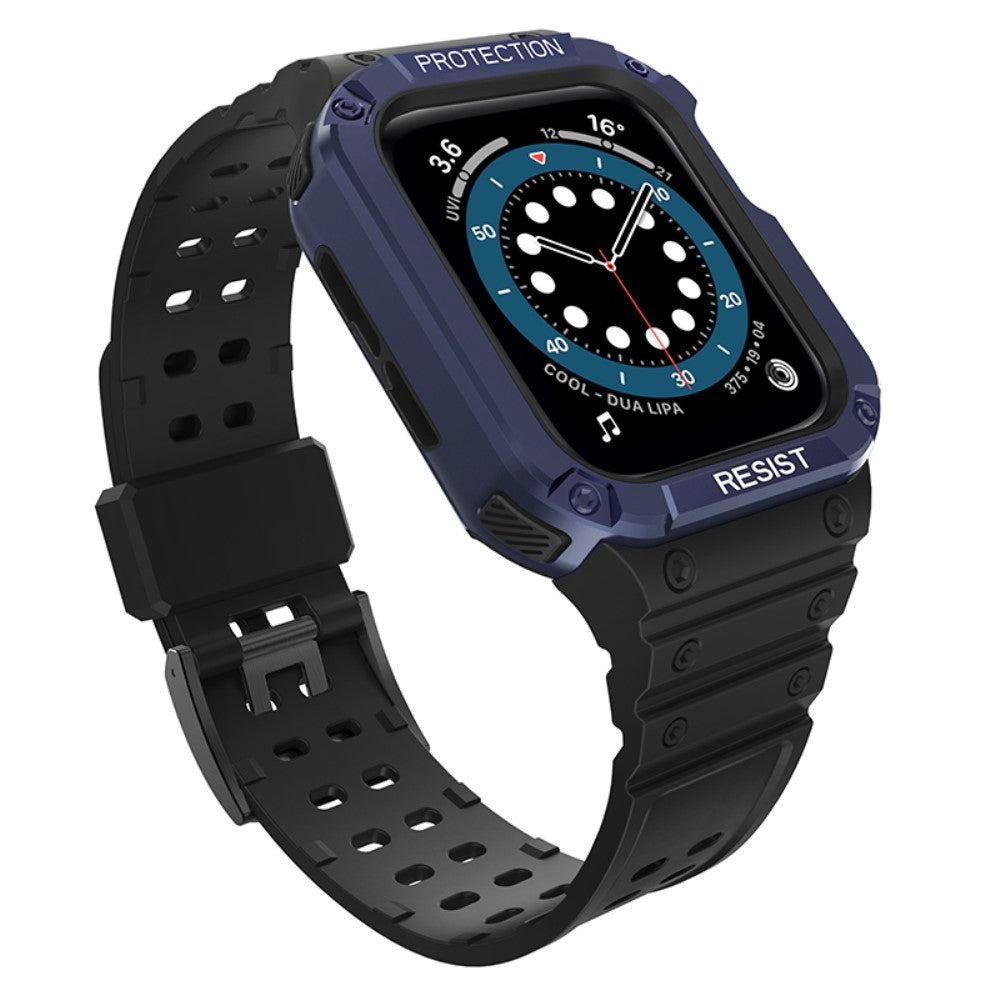 Apple Watch (45mm) contrast color TPU watch strap - Black / Blue