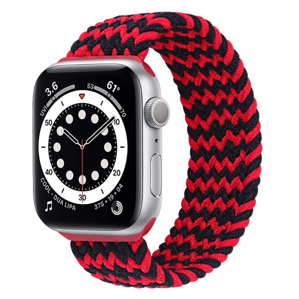 Apple Watch (45mm) elastic watch strap - Black / Red / Size: L