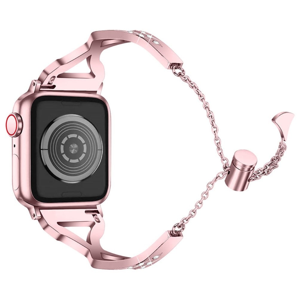 Apple Watch (45mm) rhinestone 304 stainless steel watch strap - Rose Pink