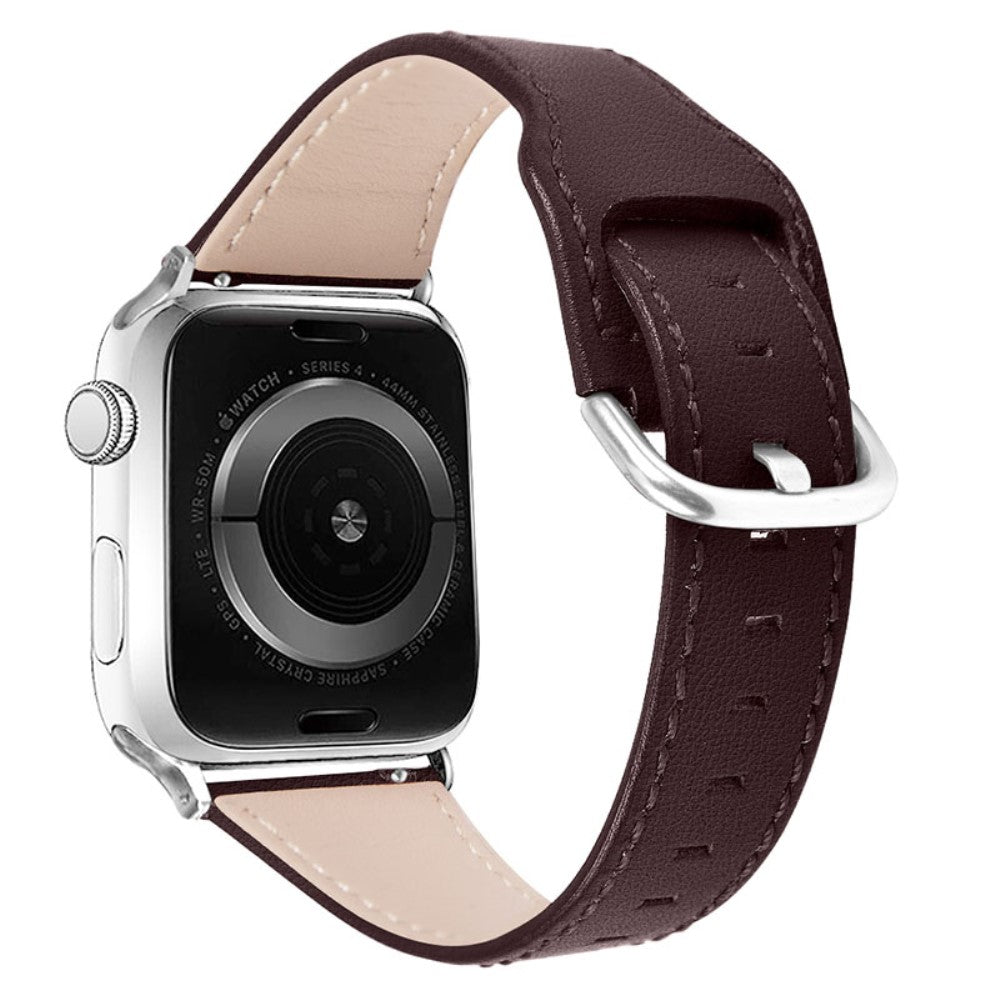 Apple Watch (45mm) stylish genuine leather watch strap - Chocolate