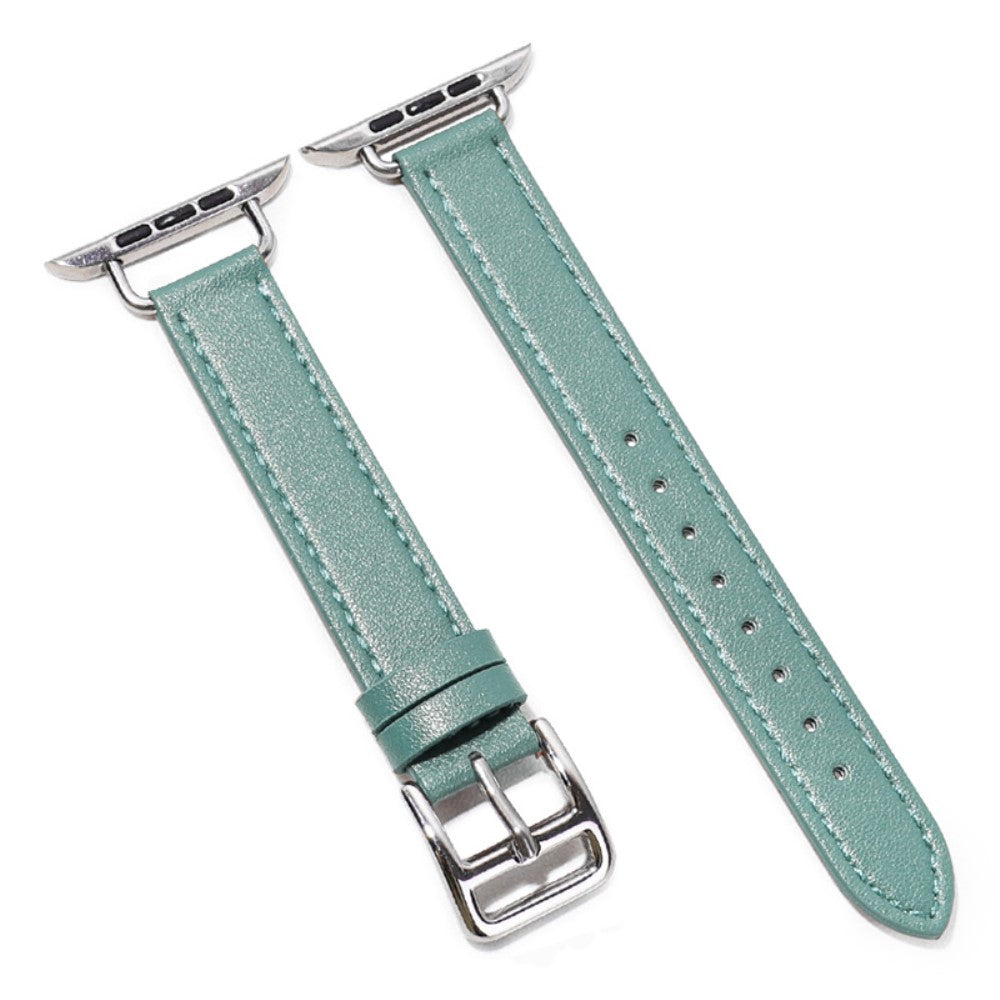 Apple Watch (45mm) simple leather watch strap - Green