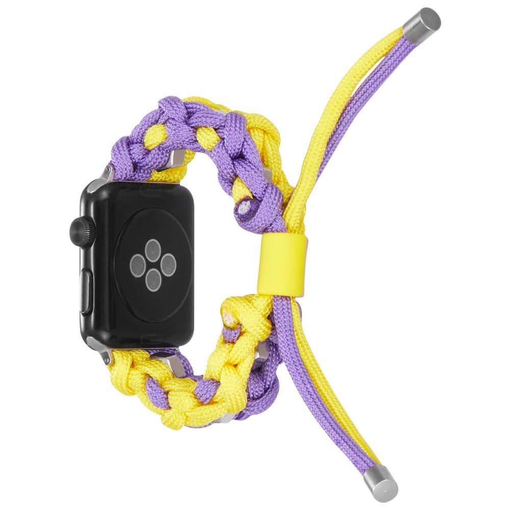 Apple Watch (45mm) stylish nylon + stainless steel ring watch strap - Yellow / Purple