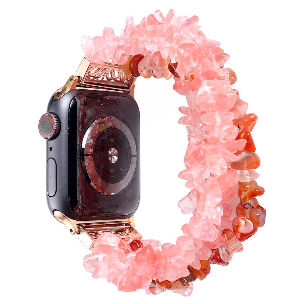 Apple Watch (45mm) natural stones style watch strap - Watermelon Red