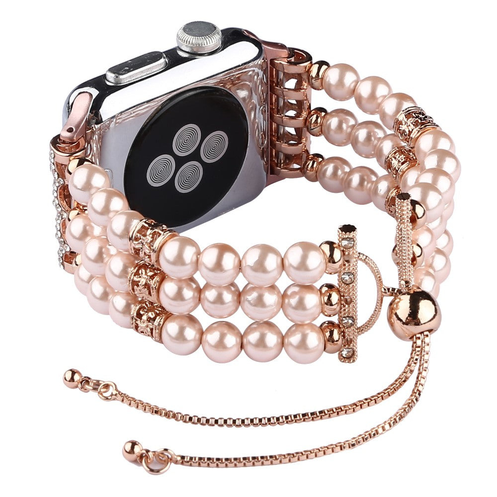 Apple Watch (45mm) stylish agate pearl watch strap - Pearl / Pink