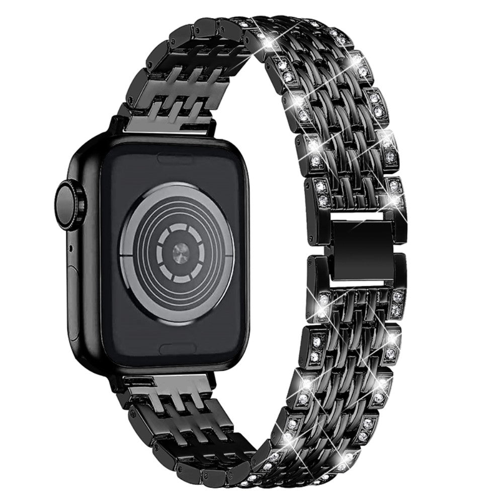 Apple Watch (45mm) two row rhinestone décor watch strap - Black