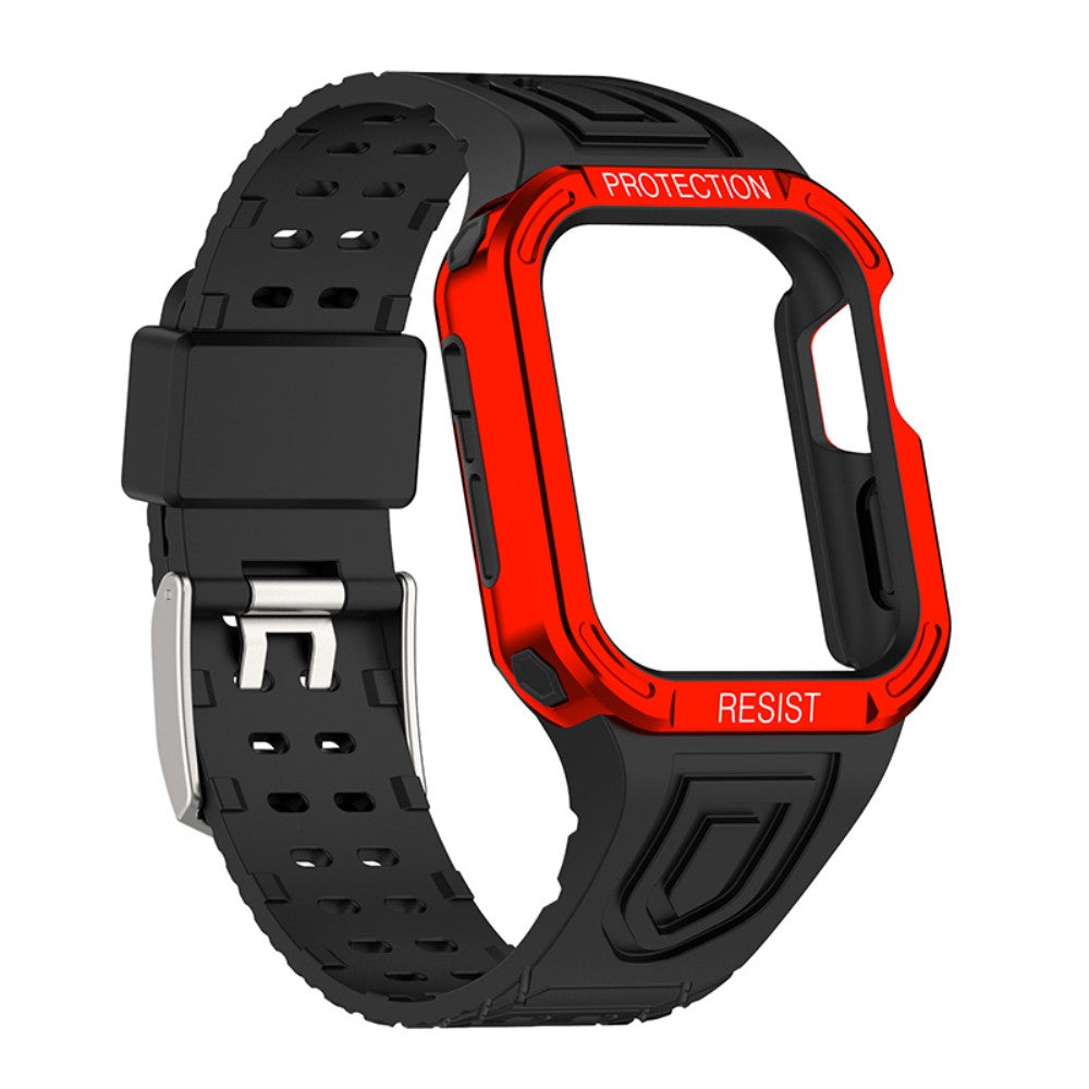 Apple Watch (45mm) contrast color watch strap with cover - Black / Red