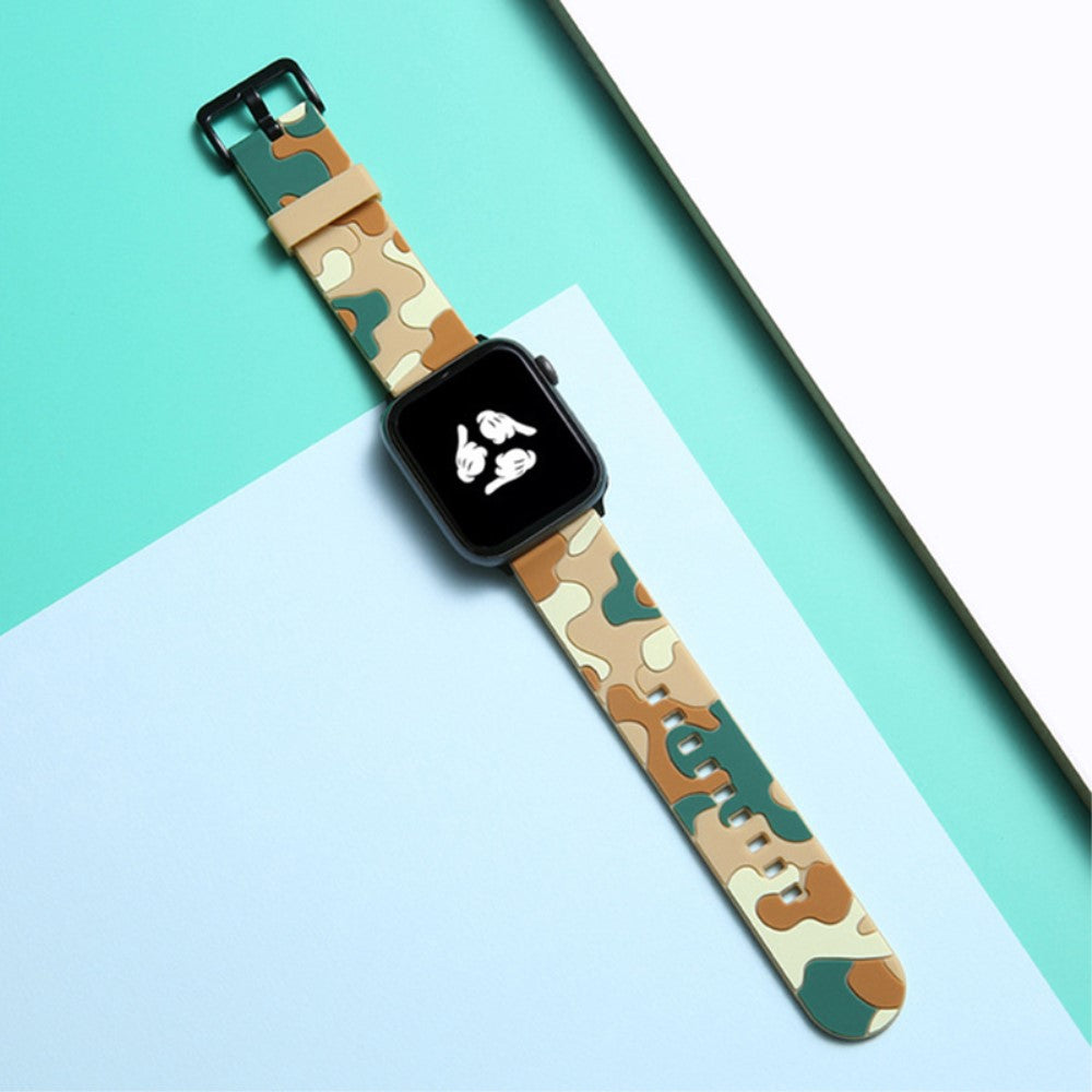 Apple Watch (45mm) cool camouflage silicone watch strap - Camouflage Yellow