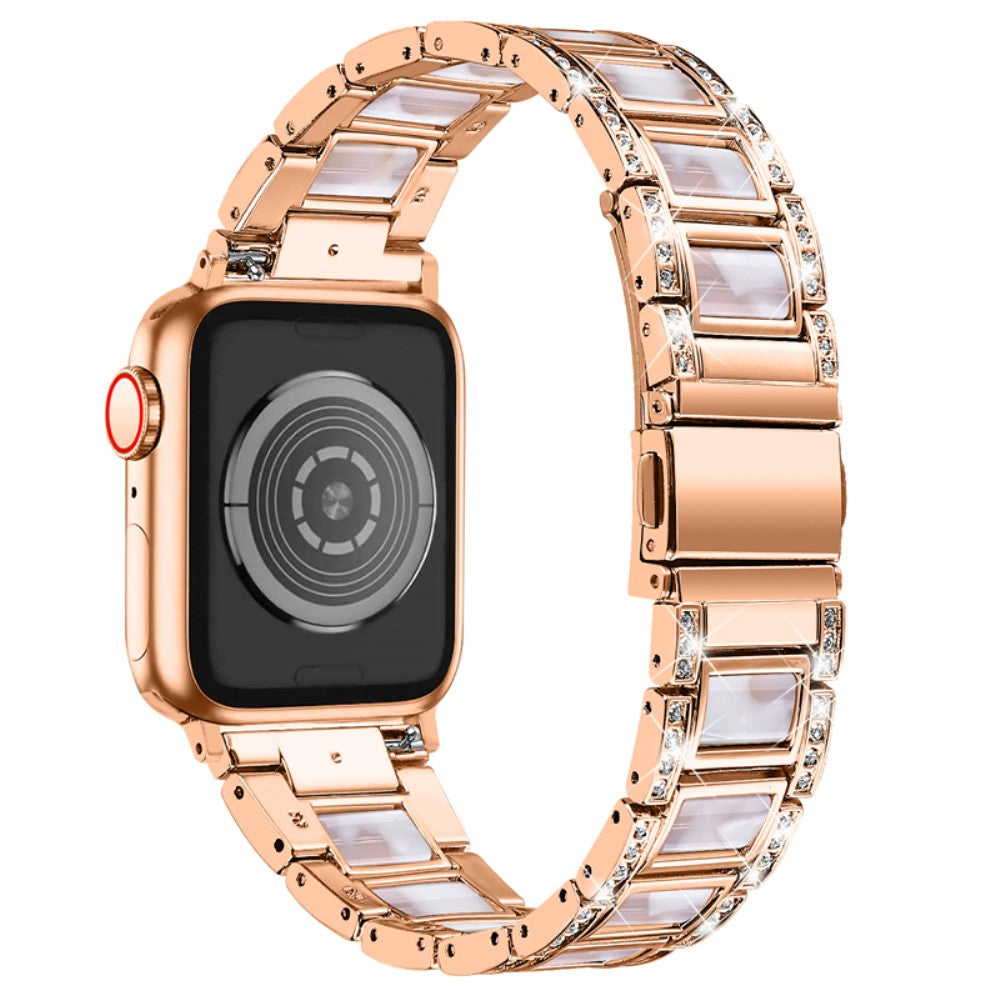 Apple Watch (45mm) rhinestone décor stainless steel watch strap - Rose Gold / Pink Mix