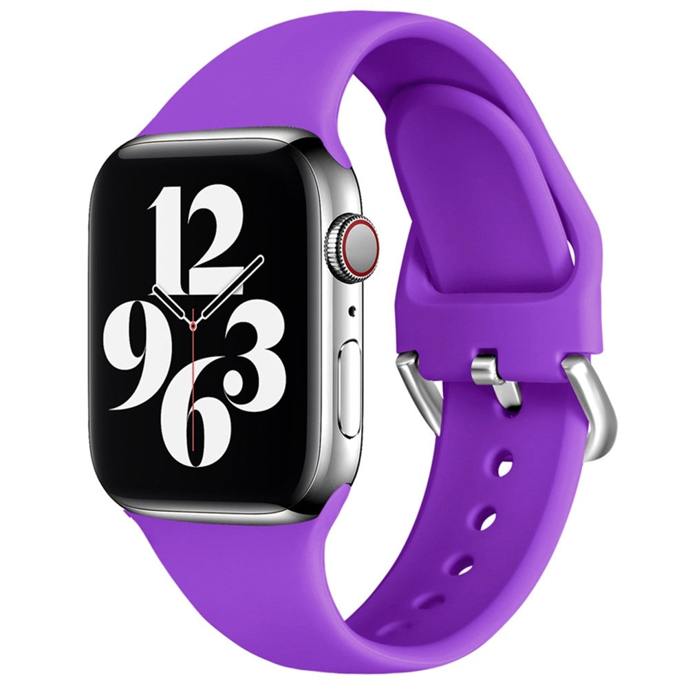 Apple Watch (45mm) silicone watch strap with adjustable pin buckle - Purple