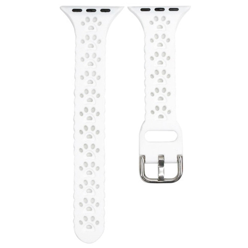 Apple Watch (45mm) cute cat paw style silicone watch strap - White