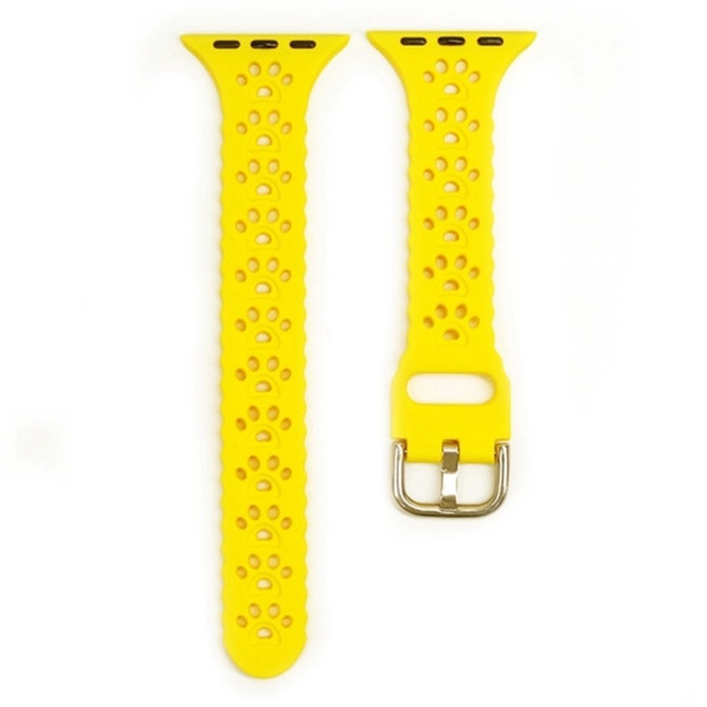 Apple Watch (45mm) cute cat paw style silicone watch strap - Yellow