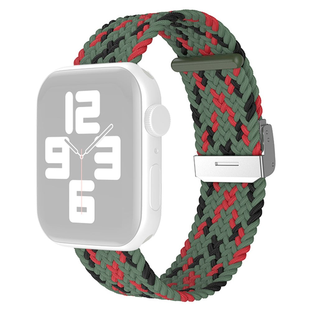 Apple Watch (45mm) creative design nylon watch strap - Camouflage Green