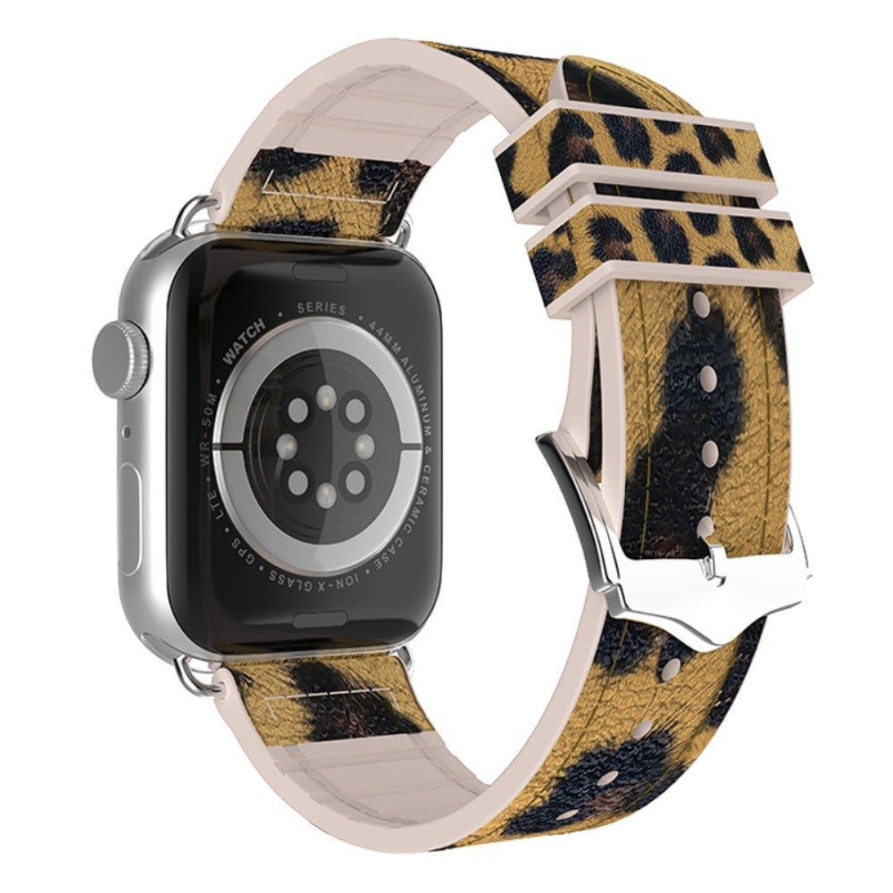 Apple Watch Series 8 (45mm) / Watch Ultra leopard pattern silicone watch strap - Yellow