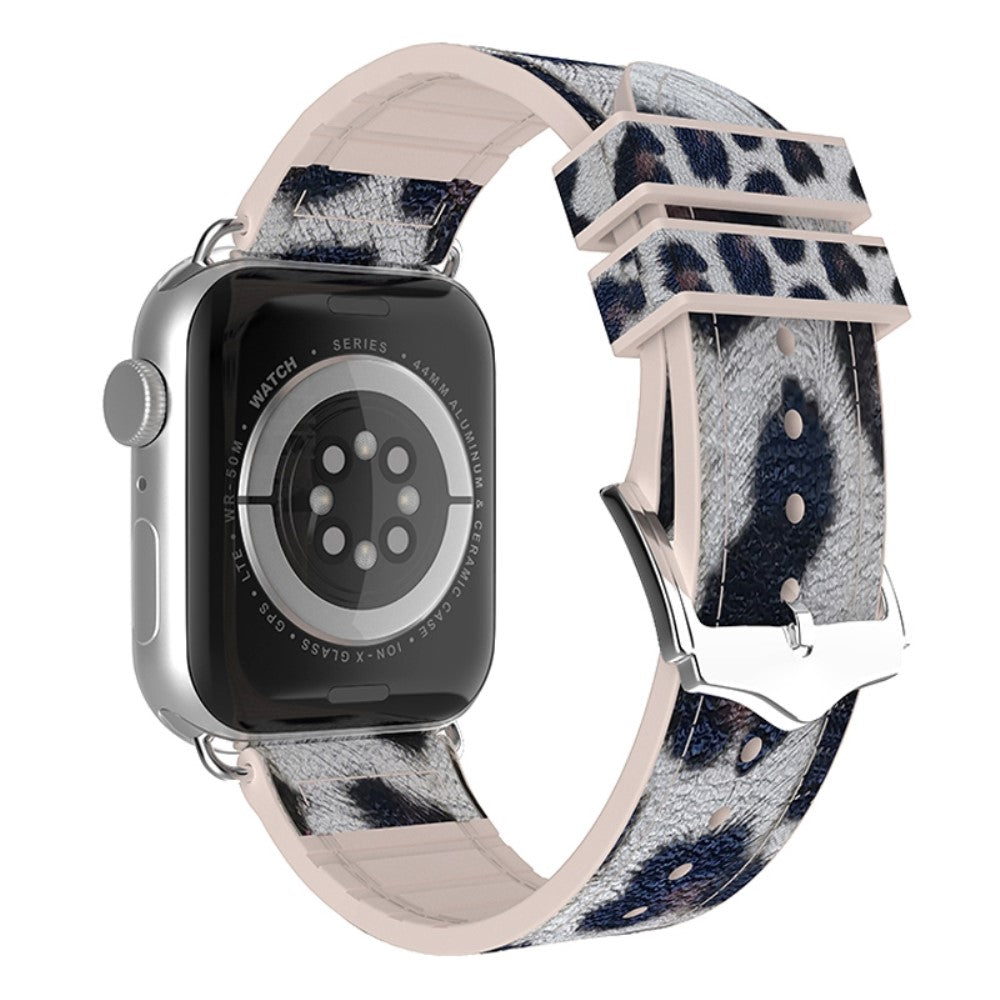 Apple Watch Series 8 (45mm) / Watch Ultra leopard pattern silicone watch strap - White
