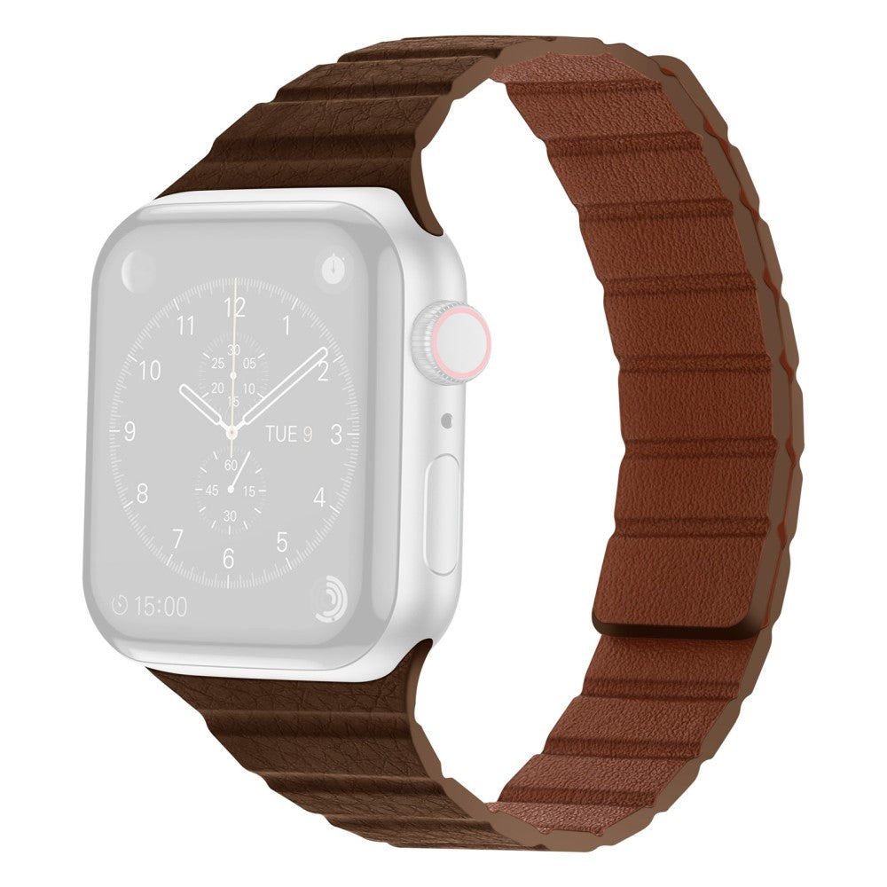 Apple Watch Series 8 (45mm) / Watch Ultra dual color genuine leather watch strap - Brown