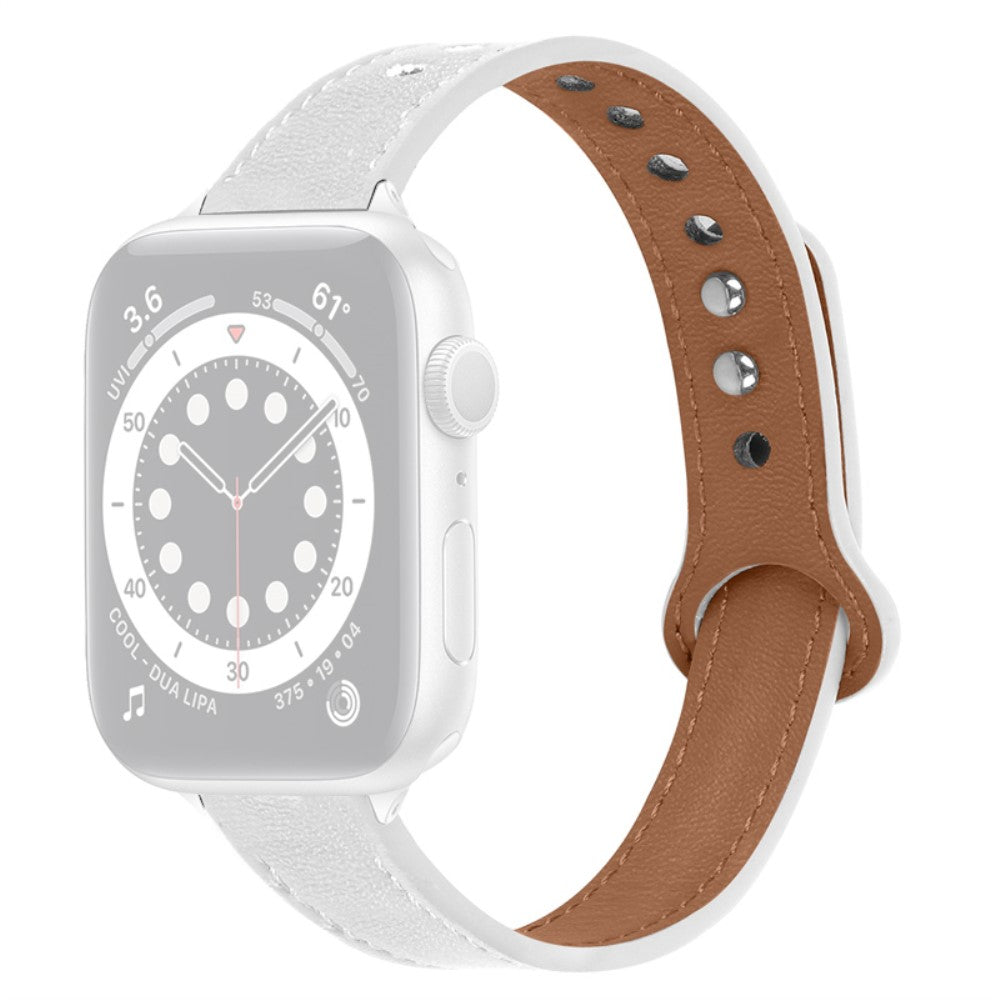 Apple Watch Series 8 (45mm) / Watch Ultra cowhide genuine leather watch strap - White