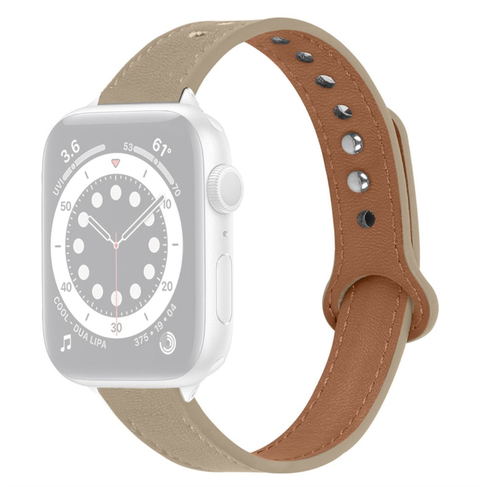 Apple Watch Series 8 (45mm) / Watch Ultra top layer cowhide genuine leather watch strap - Light Brown