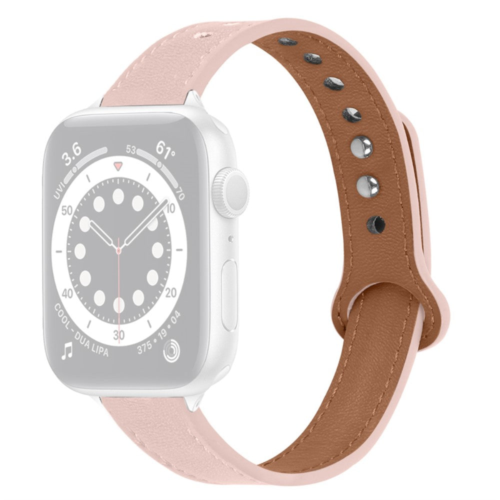 Apple Watch Series 8 (45mm) / Watch Ultra top layer cowhide genuine leather watch strap - Light Pink