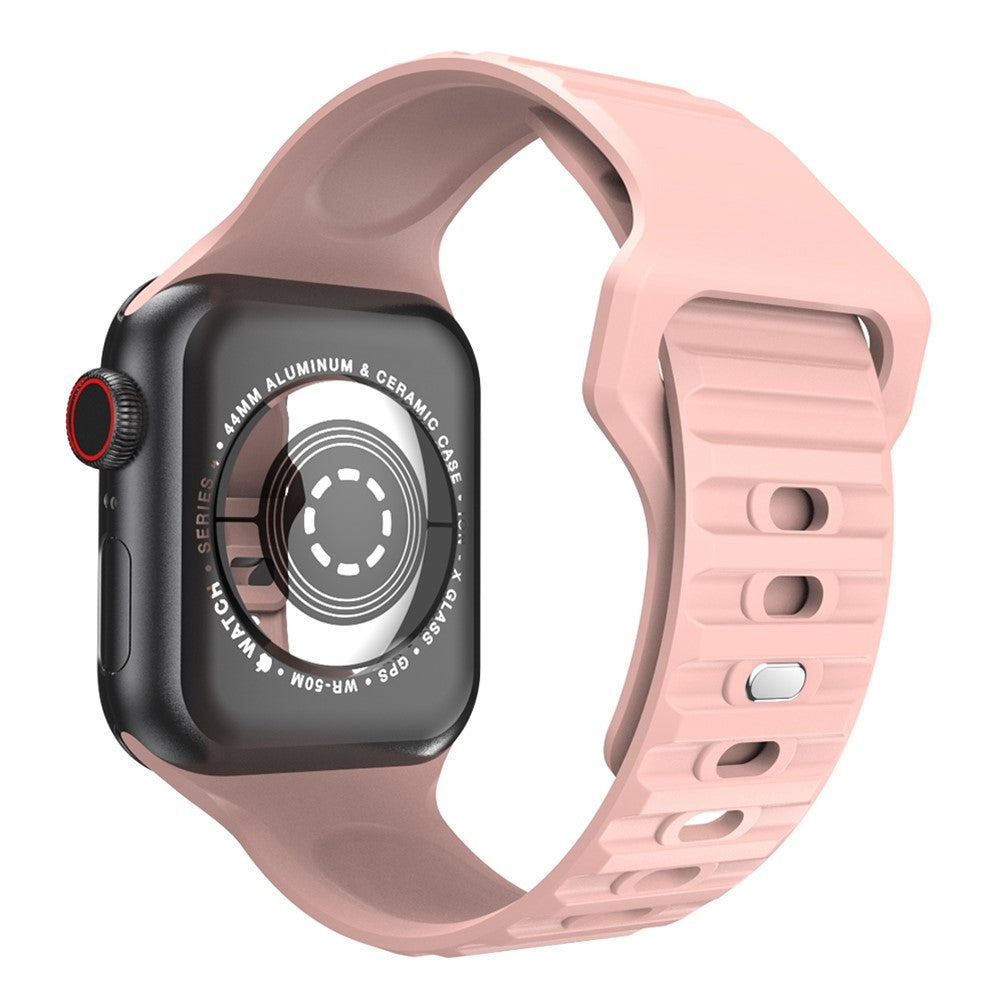 Apple Watch Series 8 (45mm) / Watch Ultra stripe etched silicone watch strap - Pink
