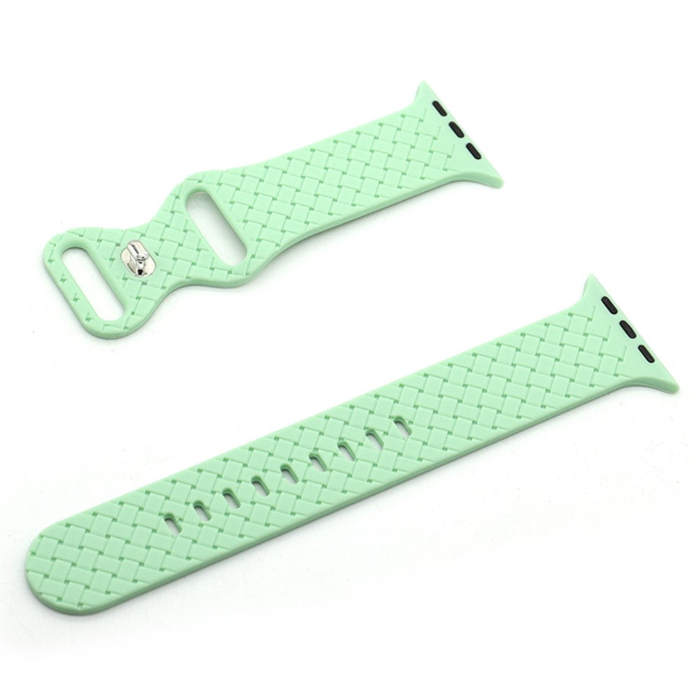 Apple Watch Series 8 (41mm) woven texture silicone watch strap - Green