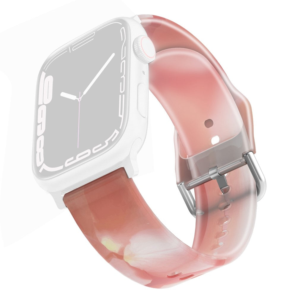 Apple Watch Series 8 (41mm) rainbow color silicone watch strap - Spring Sakura