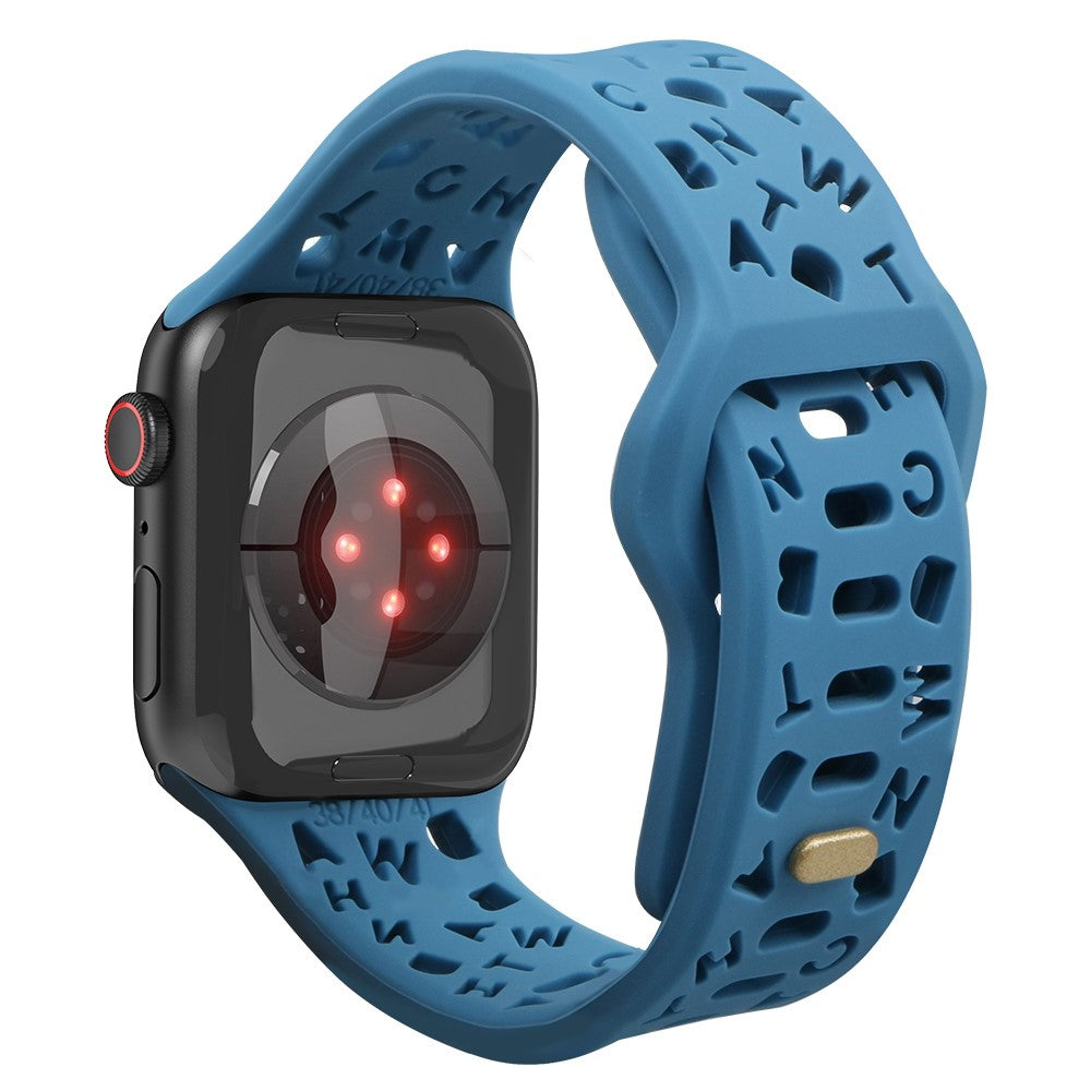 Apple Watch Series 8 (41mm) hollow letter style silicone watch strap - Sky Blue