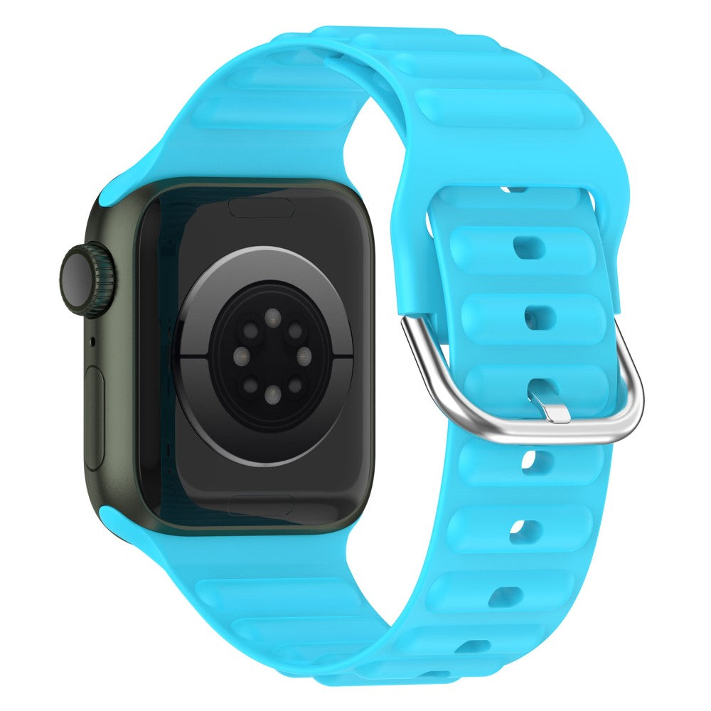 Apple Watch Series 8 (41mm) wave grain style silicone watch strap - Sky Blue