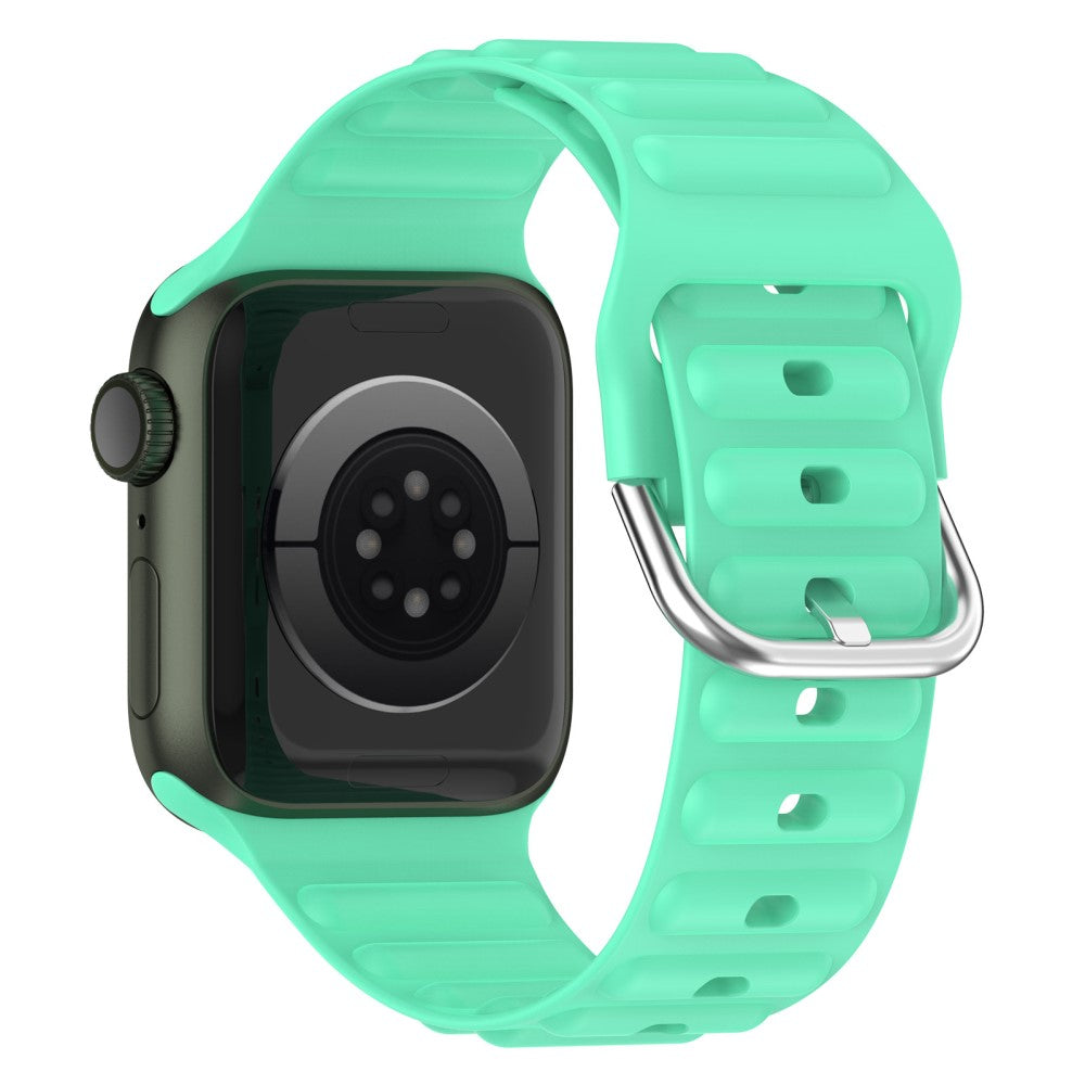 Apple Watch Series 8 (41mm) wave grain style silicone watch strap - Green