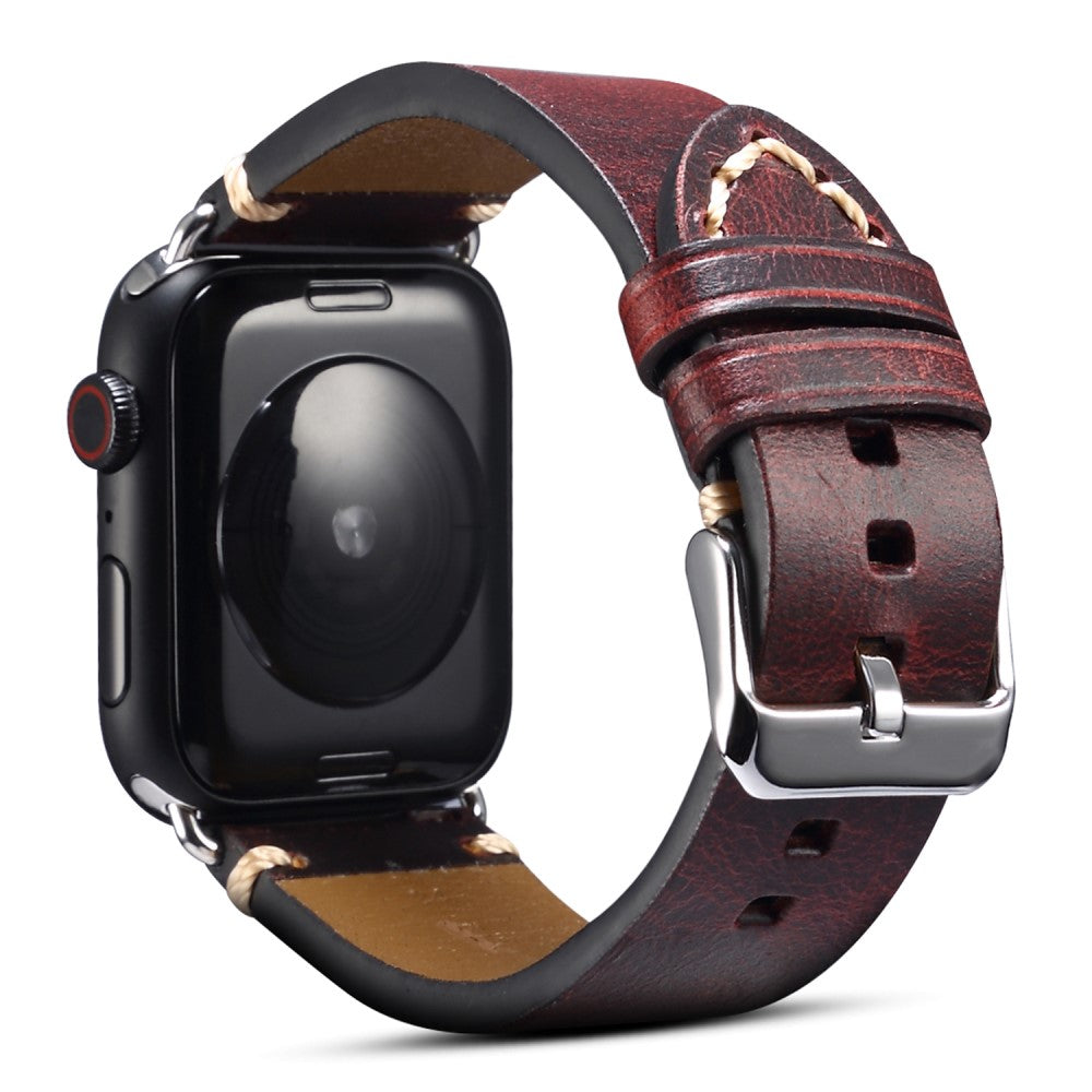 Apple Watch Series 8 (41mm) cowhide leather watch strap - Wine Red