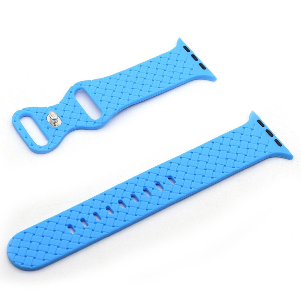 Apple Watch Series 8 (45mm) woven texture silicone watch strap - Blue