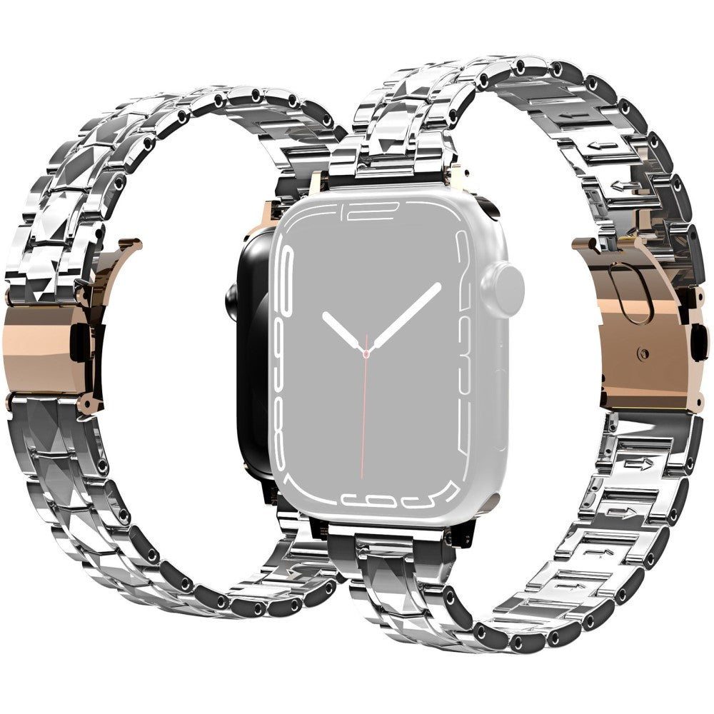 Apple Watch Series 8 (45mm) acrylic triple bead watch strap - Silver