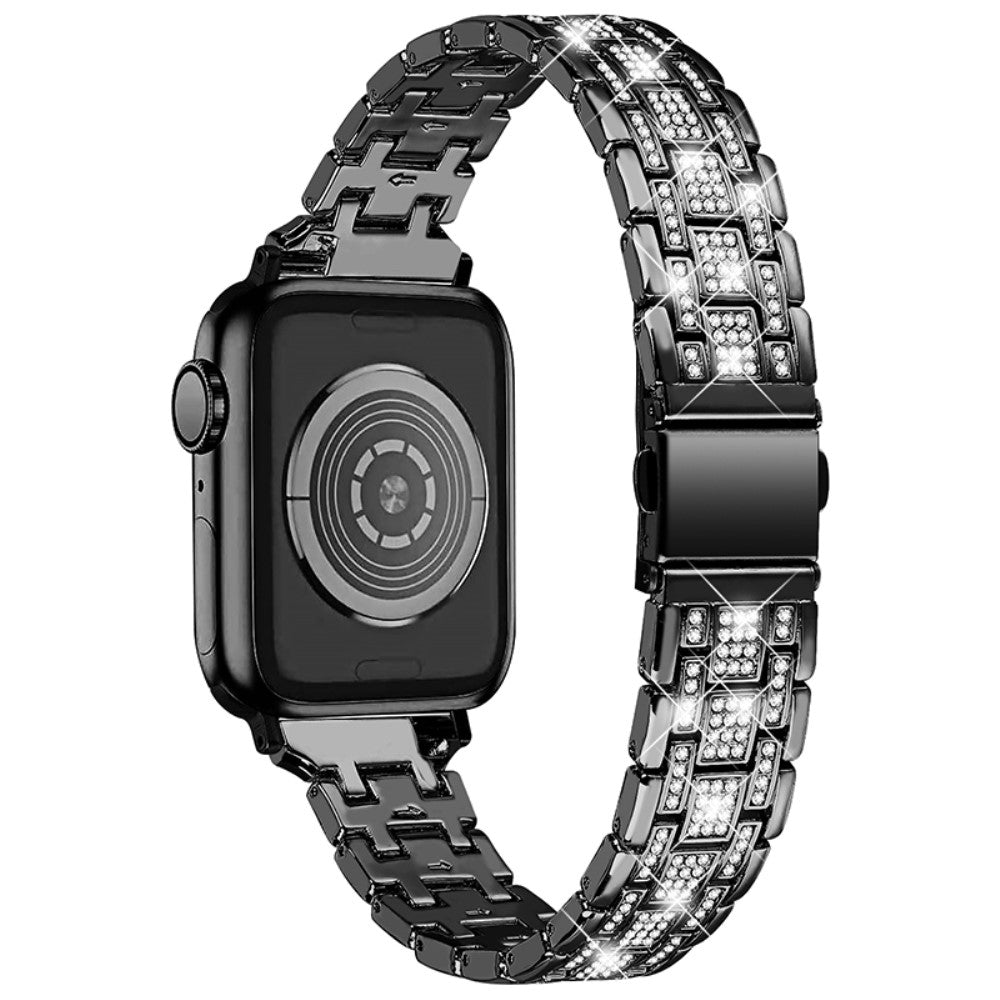 Apple Watch Series 8 (45mm) rhinestone in stainless steel watch strap - Black