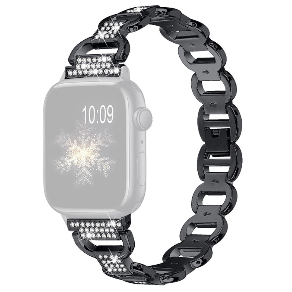 Apple Watch Series 8 (45mm) / Watch Ultra rhinestone décor watch strap - Black