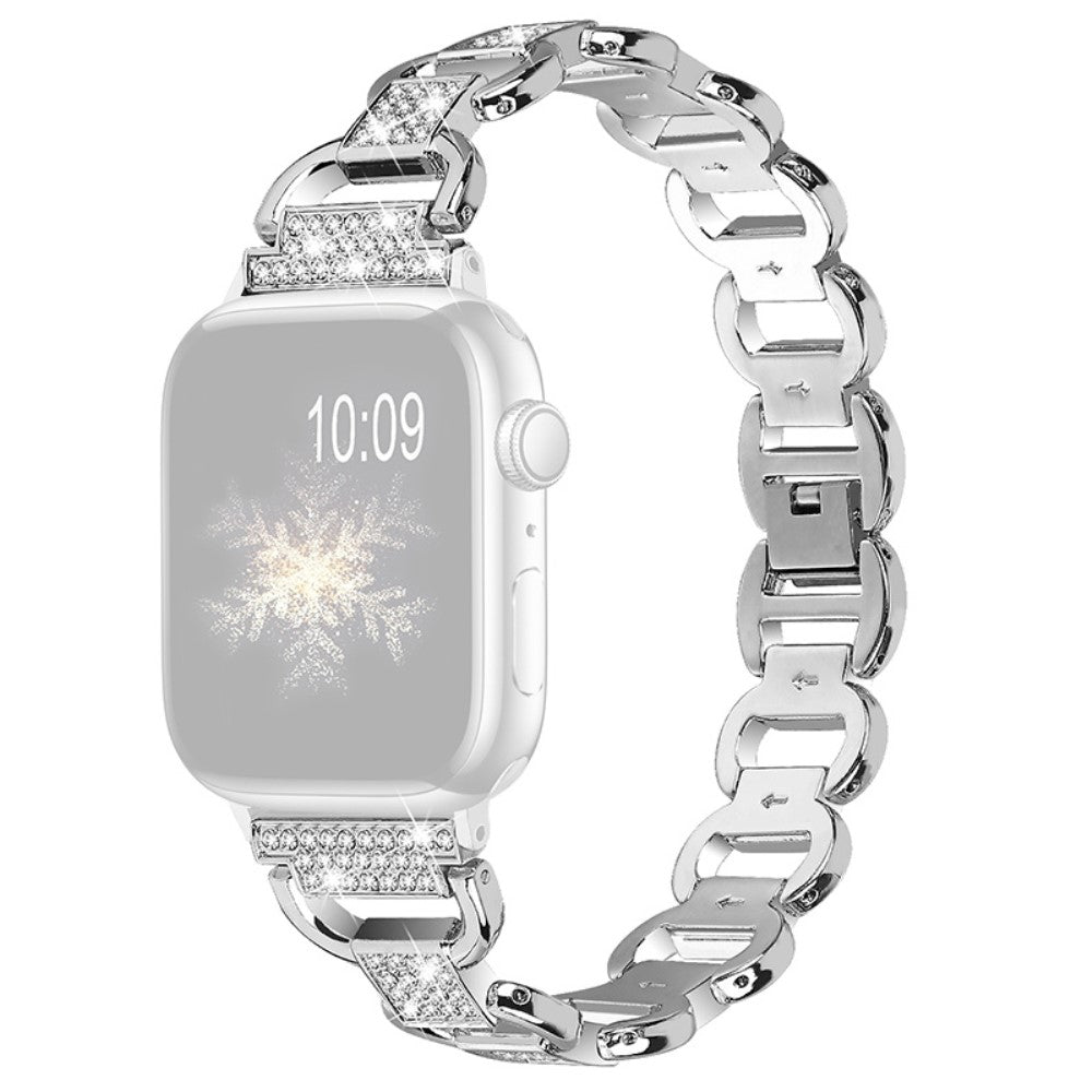 Apple Watch Series 8 (45mm) / Watch Ultra rhinestone décor watch strap - Silver