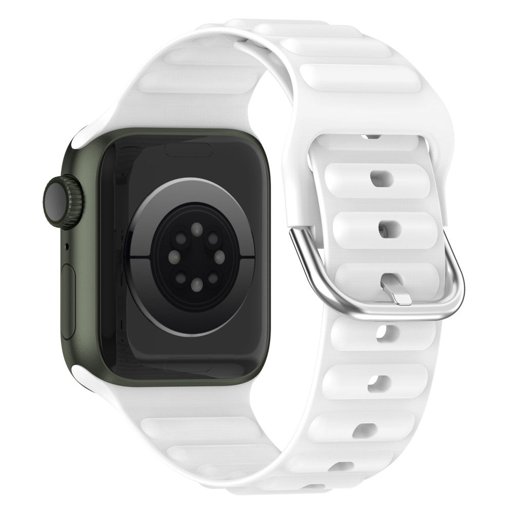 Apple Watch Series 8 (45mm) / Watch Ultra silicone wave style watch strap - White