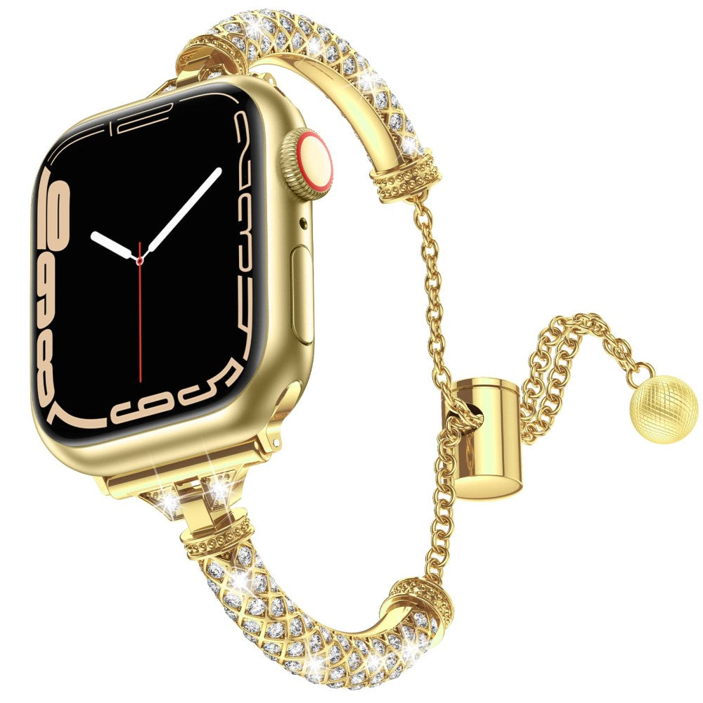 Apple Watch Series 8 (45mm) / Watch Ultra fashionable rhinestone watch strap - Gold