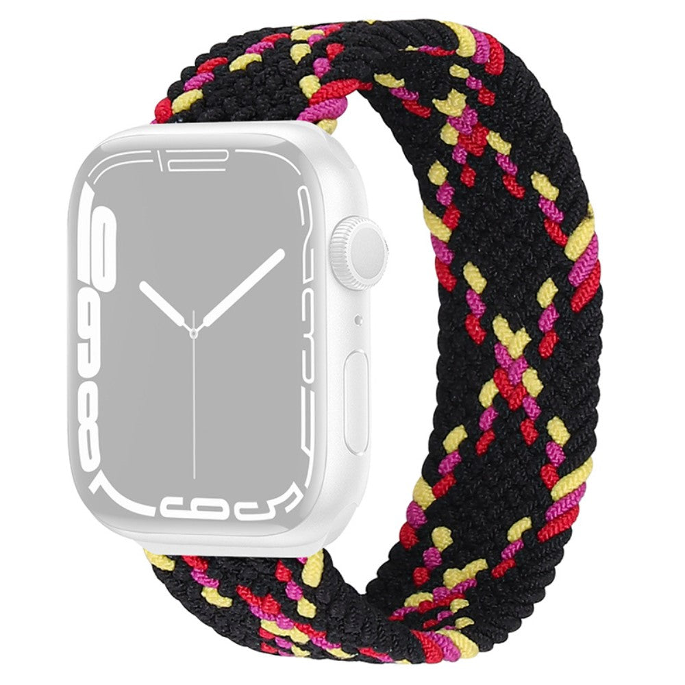 Apple Watch Series 8 (45mm) / Watch Ultra elastic nylon watch strap - Black / Yellow / Red Size: L