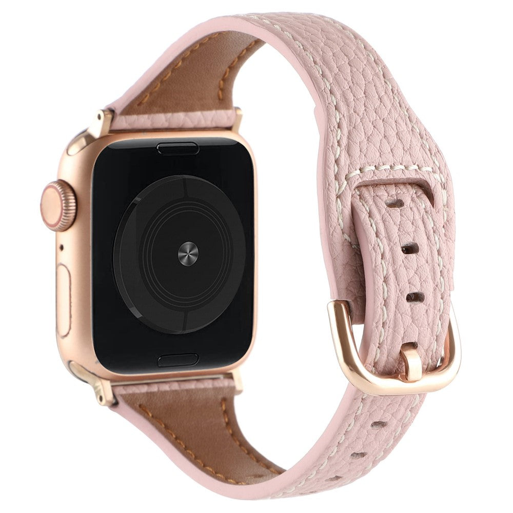 Apple Watch Series 8 (45mm) / Watch Ultra genuine leather watch strap - Light Pink