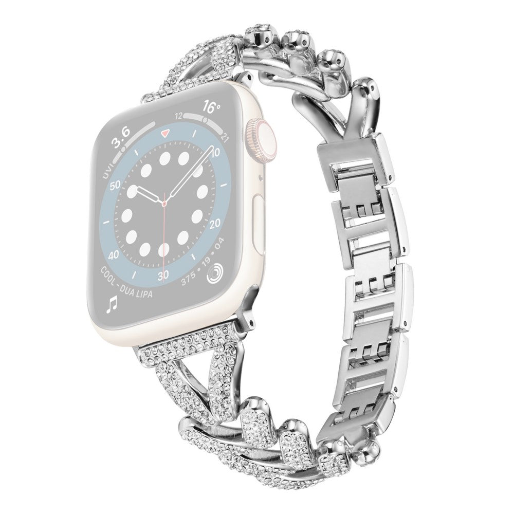 Apple Watch Series 8 (45mm) / Watch Ultra rhinestone décor metal strap - Silver