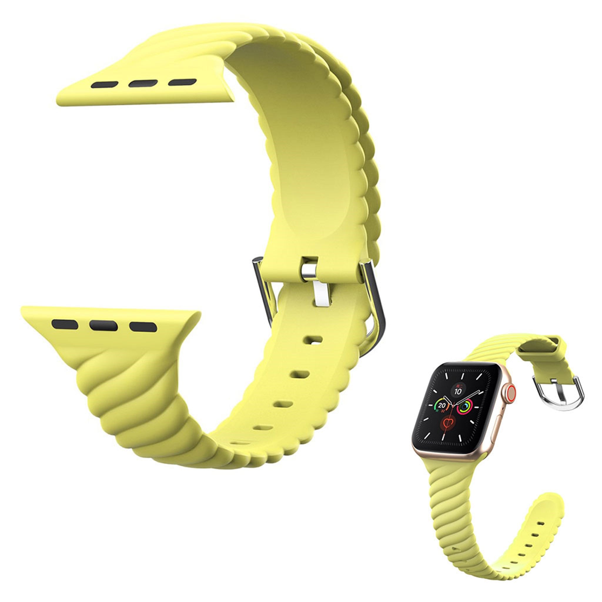 Apple Watch 40mm twisted style silicone watch strap - Yellow