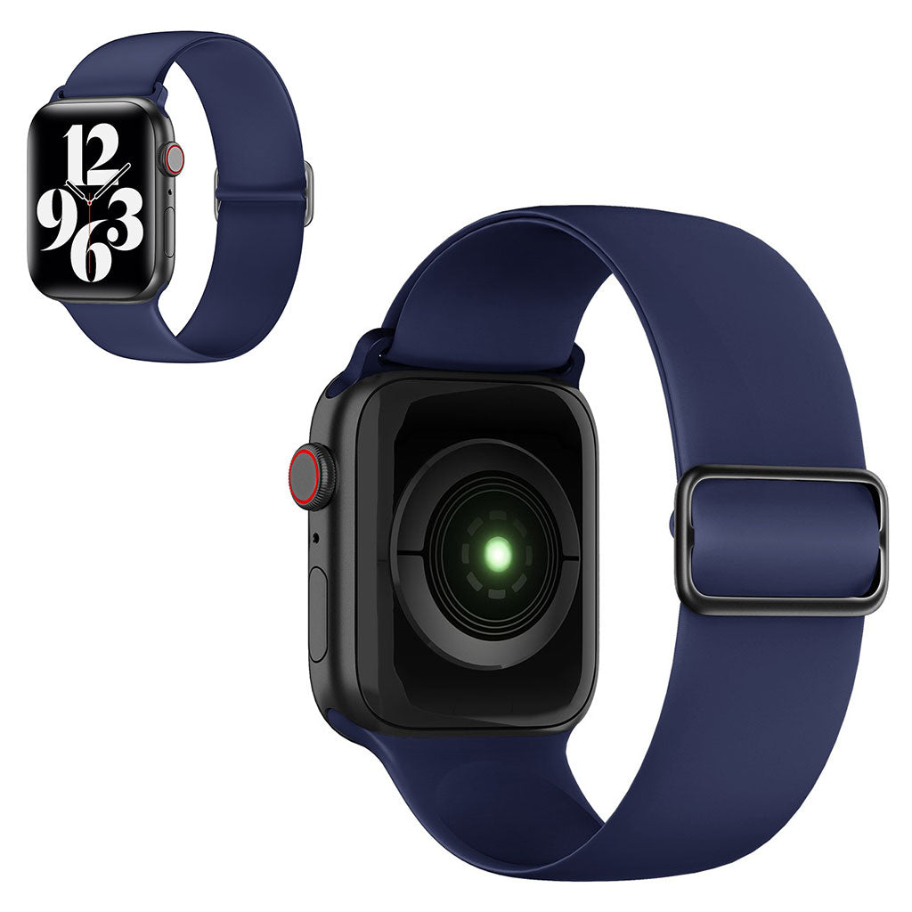 Apple Watch 44mm adjustable silicone watch strap - Midnight Blue