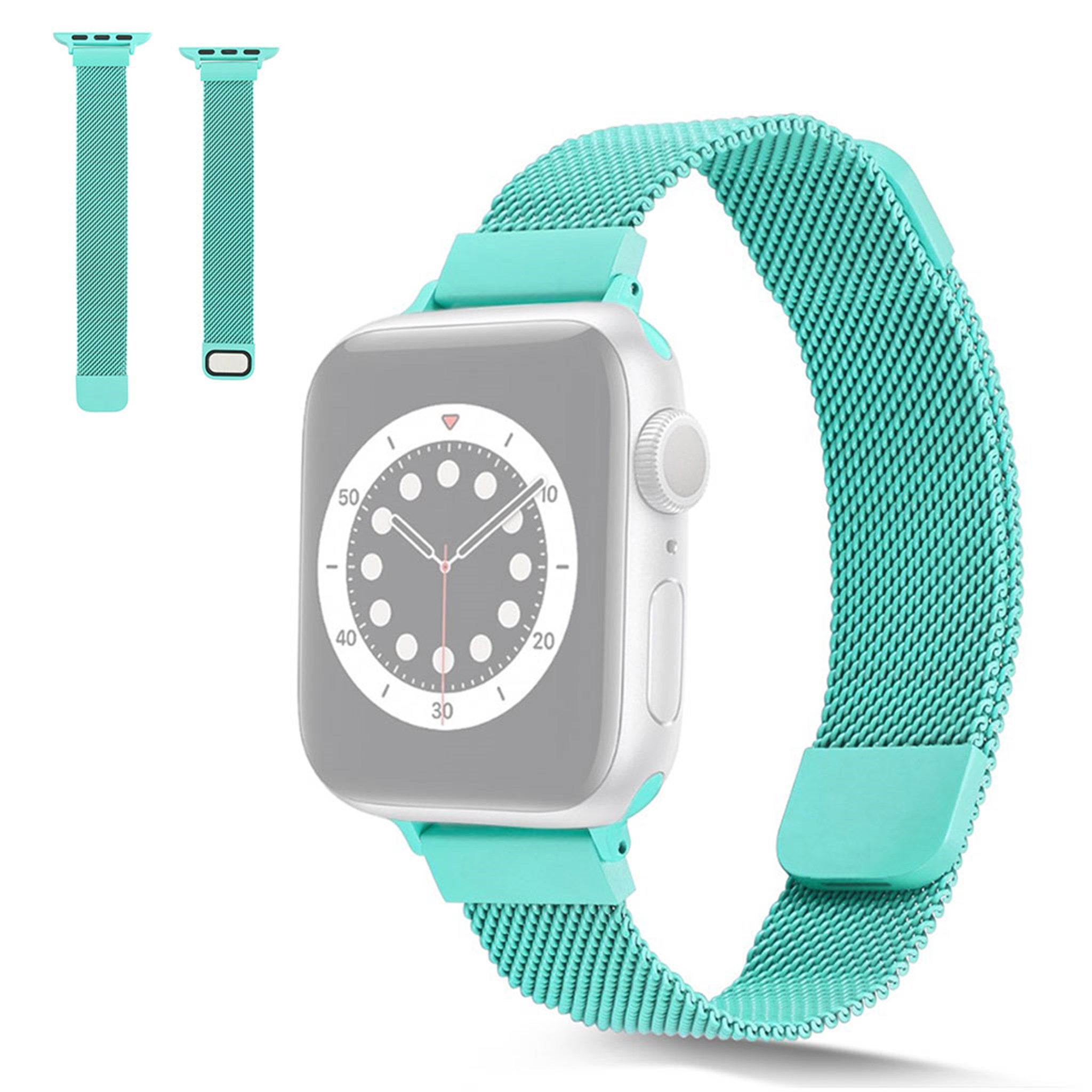 Apple Watch 44mm stainless steel with magnetic lock watch strap - Soft Blue