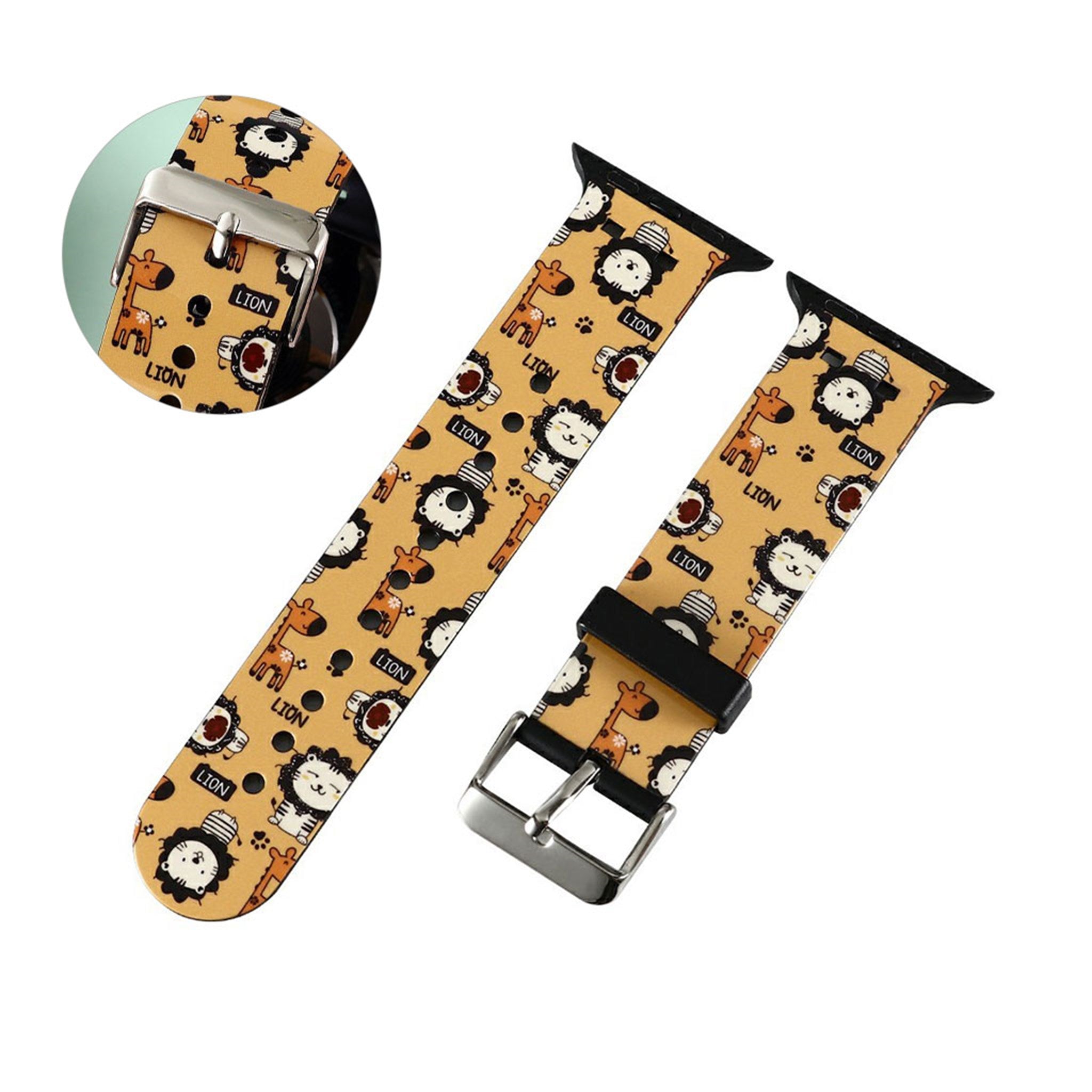 Apple Watch 44mm stylish pattern TPU watch strap - Cute Lion